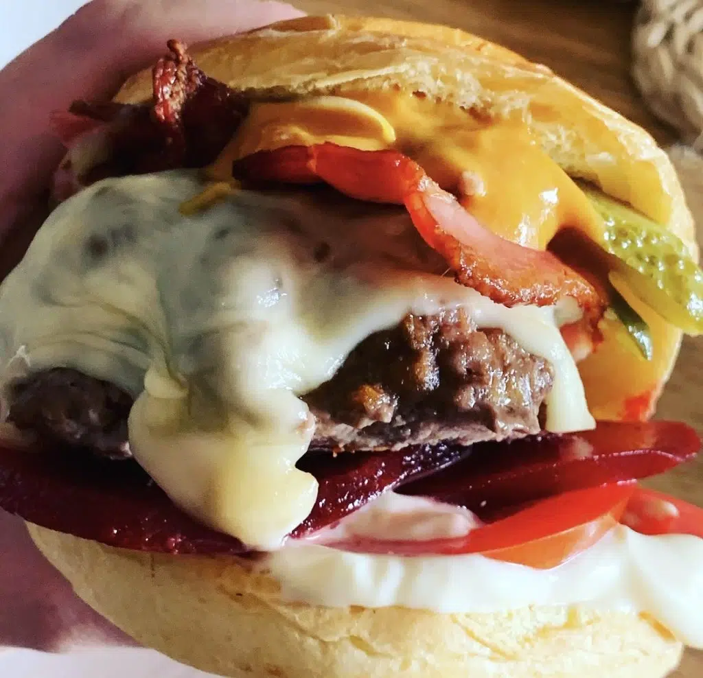 Air Fryer Beef and Bacon Burger Recipe