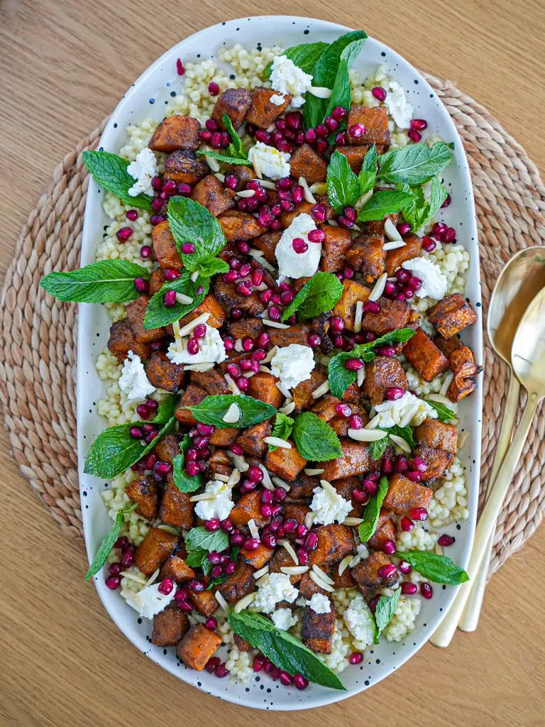 Pumpkin Pearl Cous Cous and Feta Salad