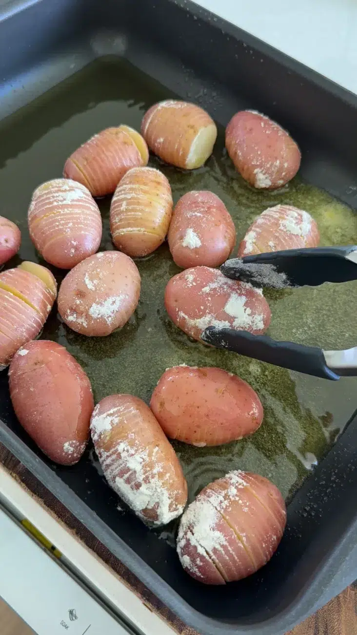 Frying Hasselback Potatoes