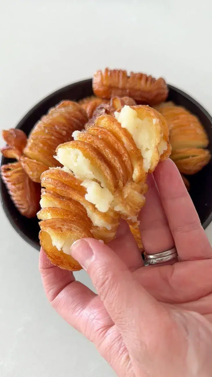 Hasselback Potatoes close up