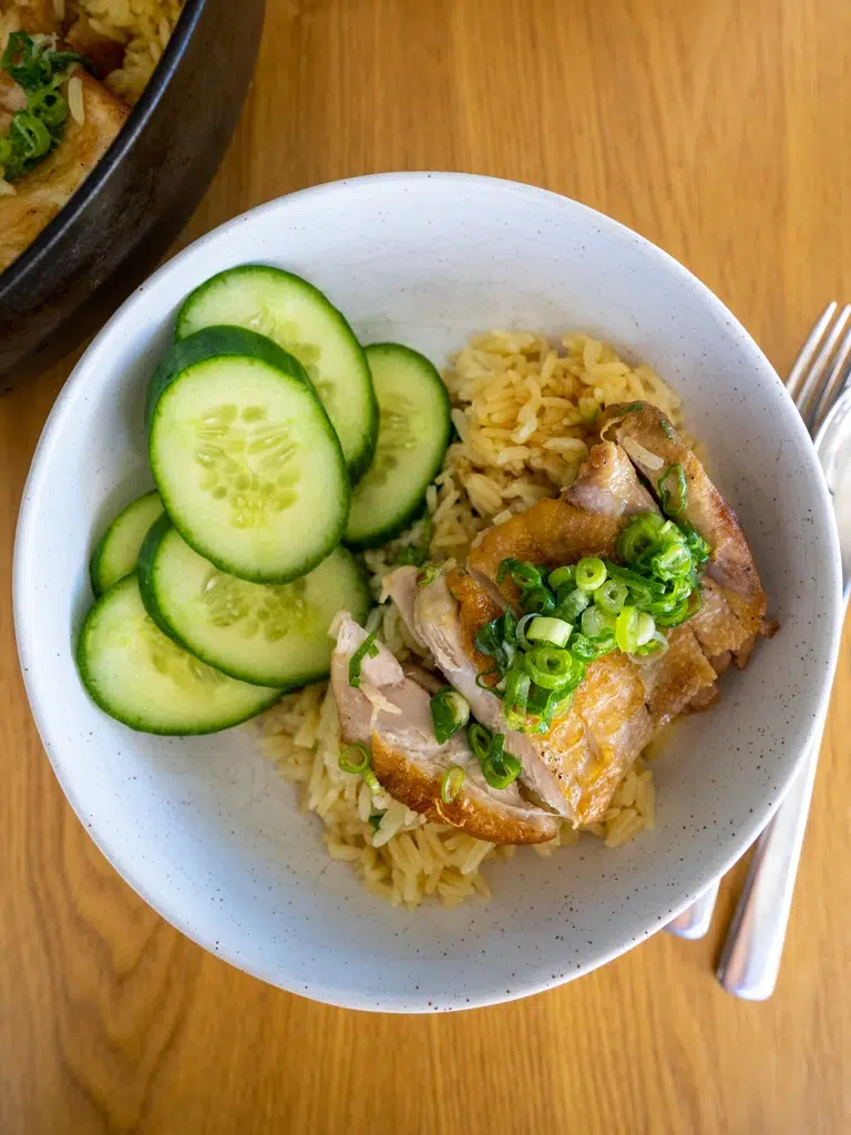 One Pan Ginger Shallot Chicken and Rice