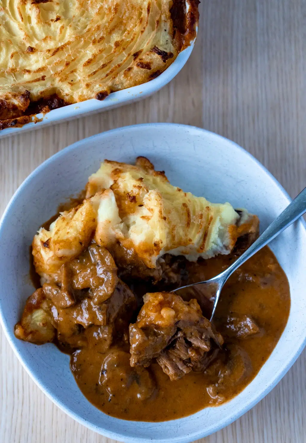 Beef Stroganoff Cottage Pie with Crispy Parmesan Topping Recipe