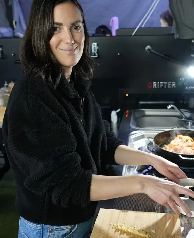 Nicole Maguire standing in her Cub Drifter Kitchen