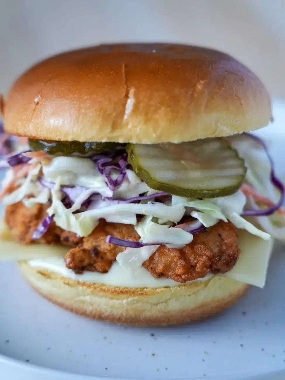 Crispy Chicken Burgers with Honey Mustard Coleslaw