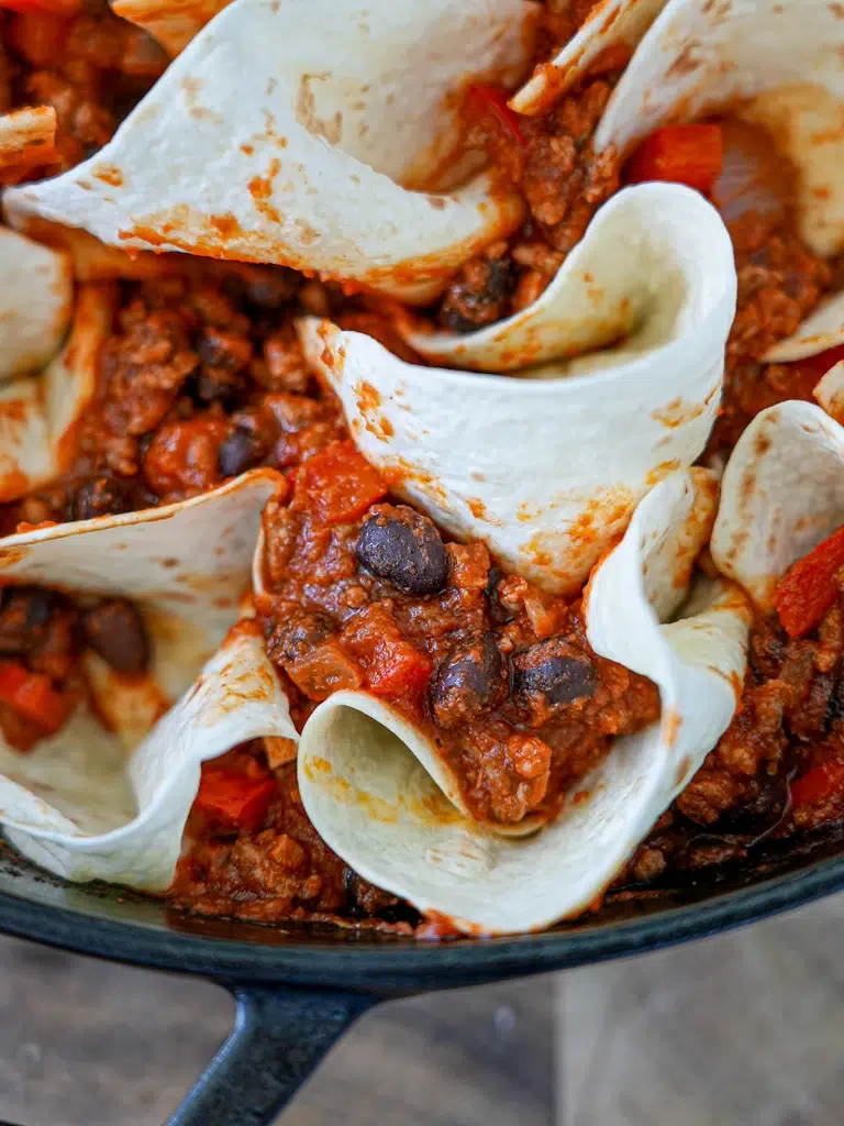 One Pan Cheesy Beef Enchiladas