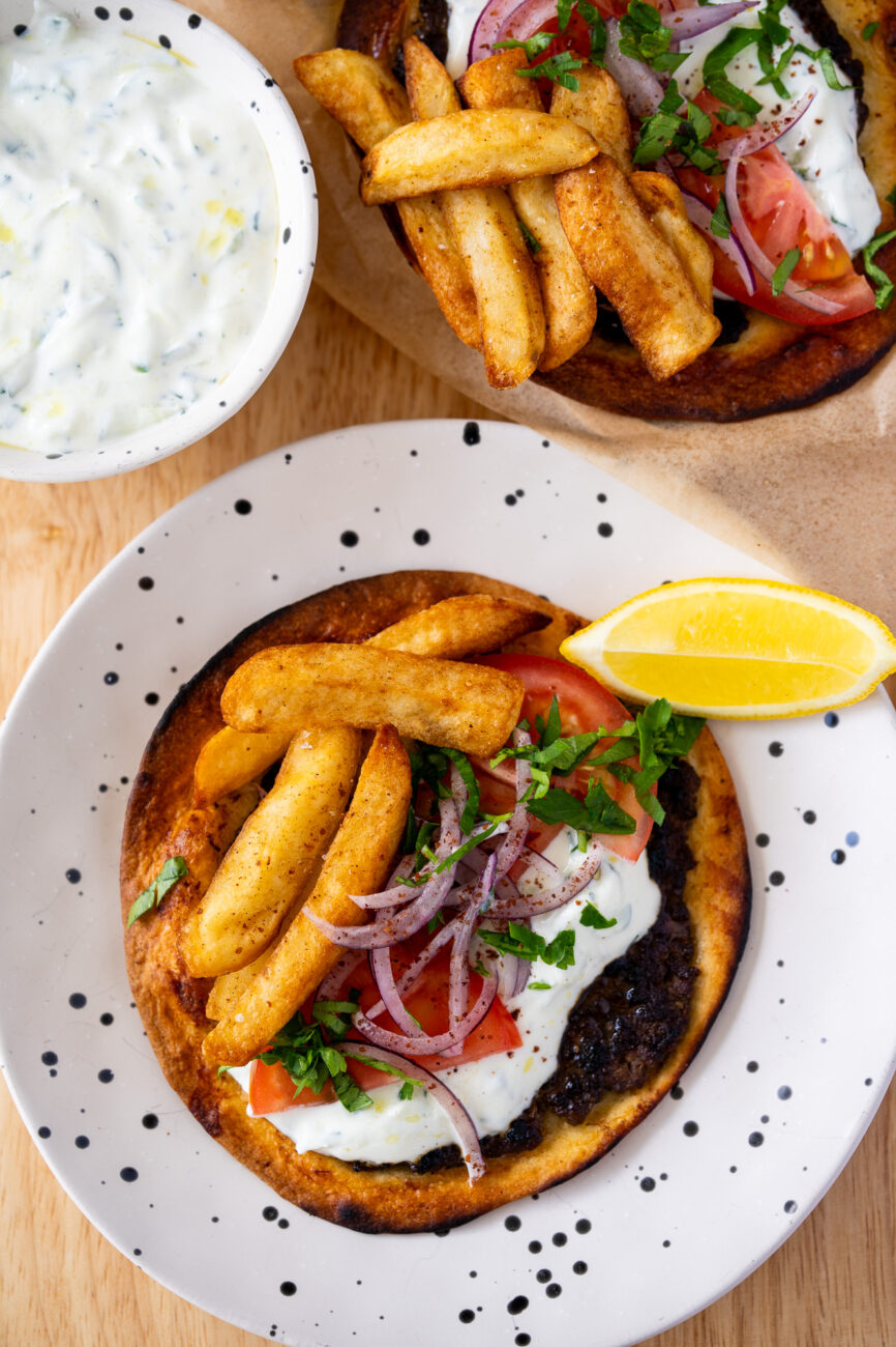 Gyros Smashed Tacos Recipe with Tzatziki