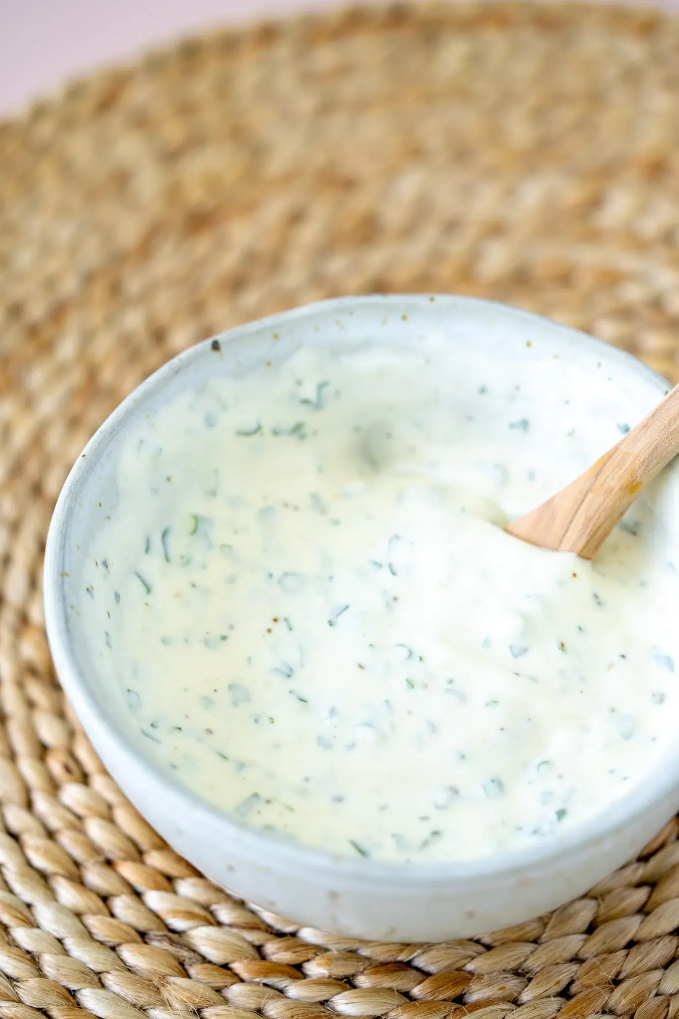 Serving of Creamy Garlic and Herb Dipping Sauce