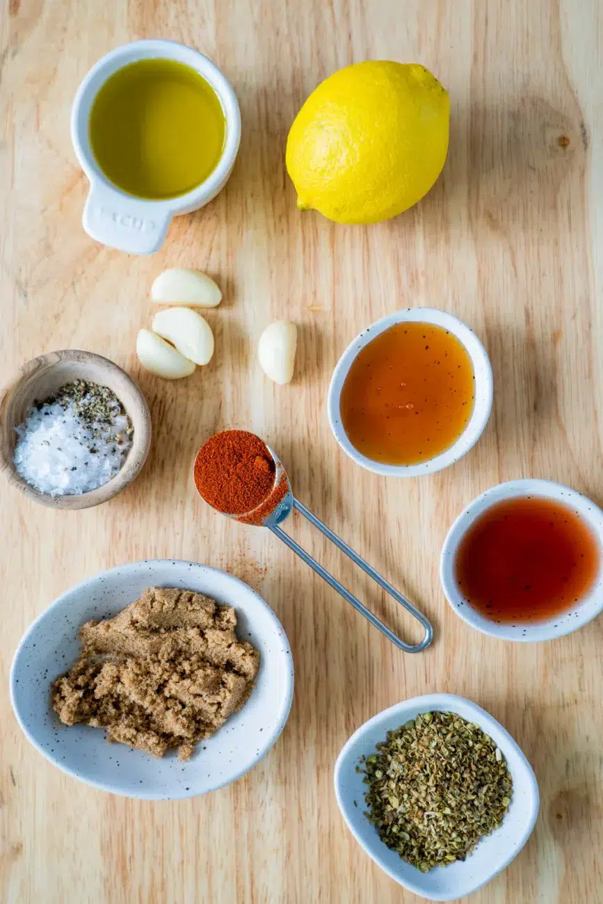 Chicken souvlaki traybake marinade recipe ingredients