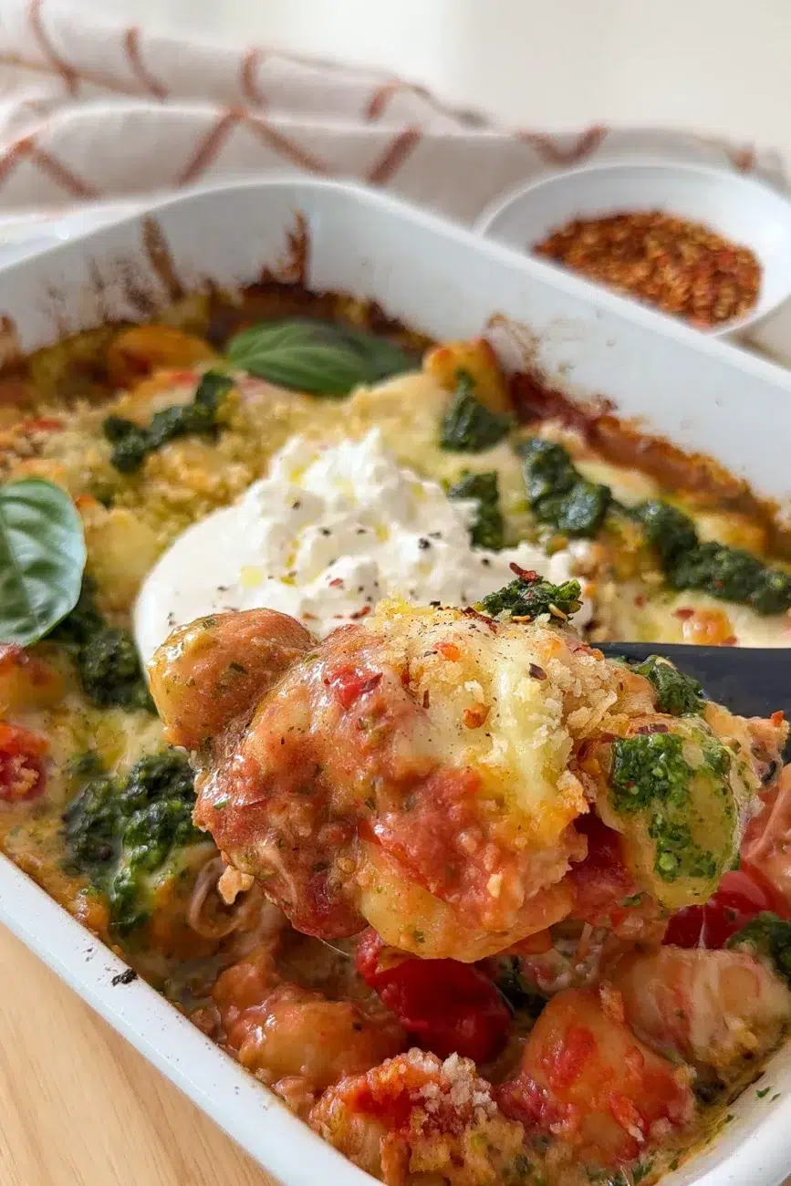 Jammy Tomato and Pesto Gnocchi Completed Recipe