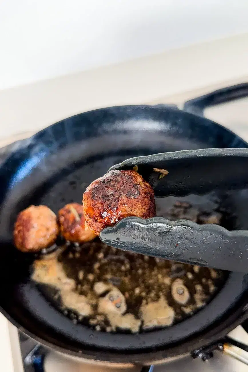 Finished meatball browned