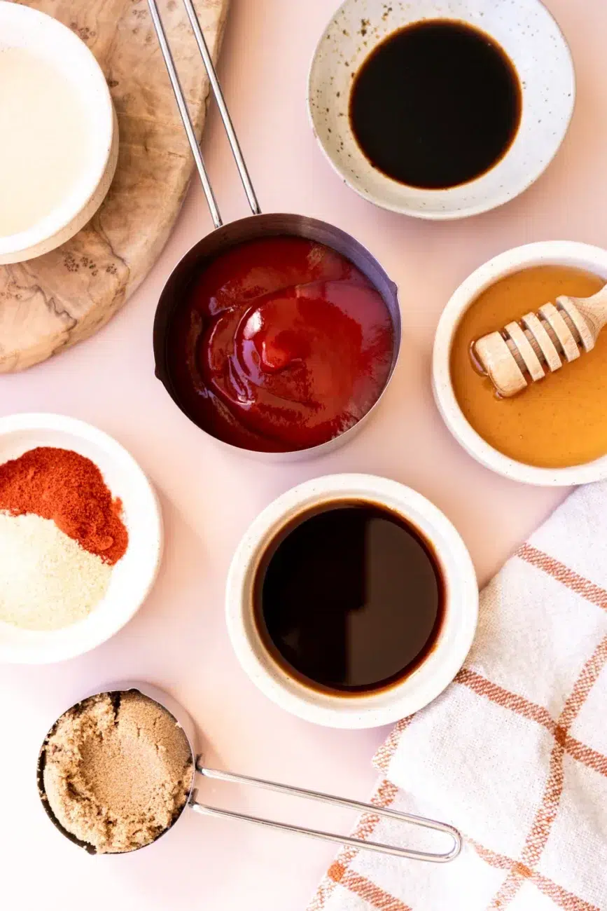 Recipe ingredients for the sticky BBQ glaze